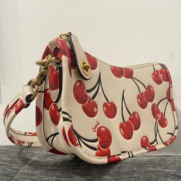 Coach Cherry Pattern Shoulder Bag - Red and Cream - Picture 4 of 7